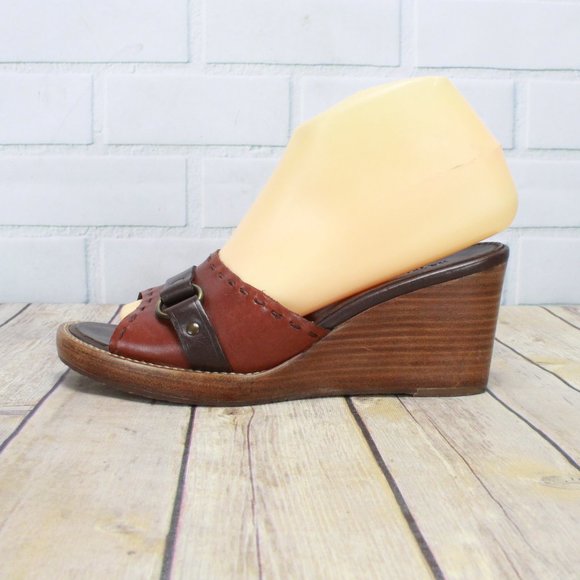 H.S. Trask Shoes Hs Trask Co Brown Two Tone Leather Stitched Detail